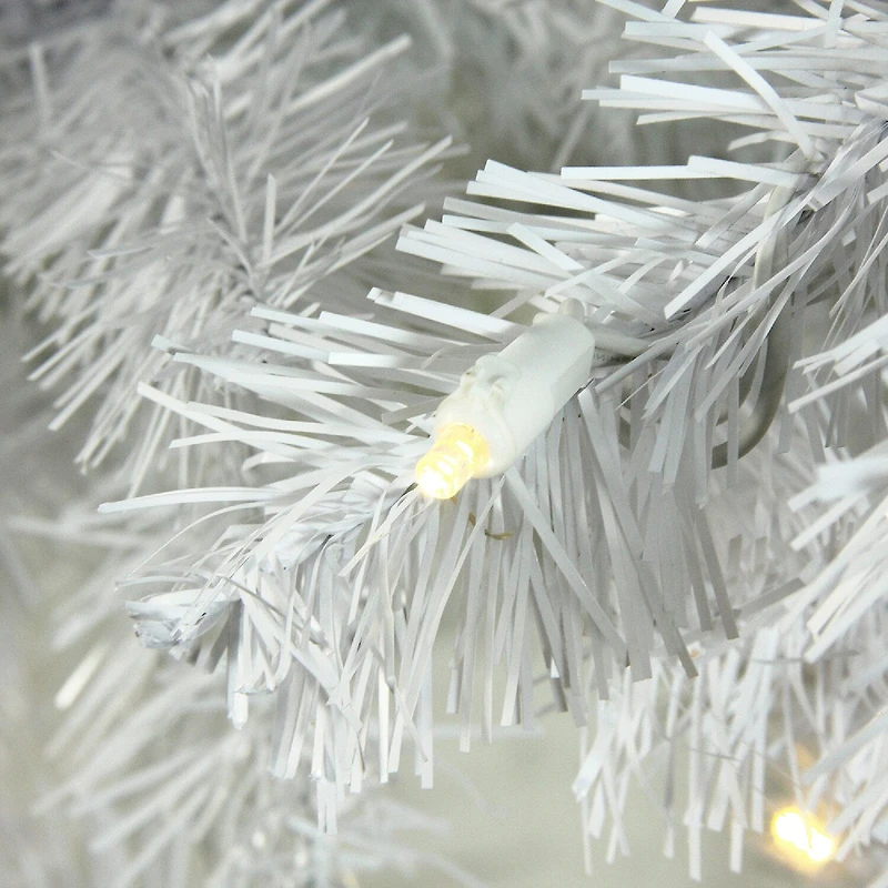 Northlight White Pencil Artificial Warm White Led Lights 7 1/2 Foot Pre-Lit Pine Christmas Tree