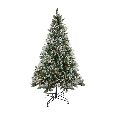 Northlight Medium Frosted Sierra Artificial Clear Lights 6 1/2 Foot Pre-Lit Fir Christmas Tree