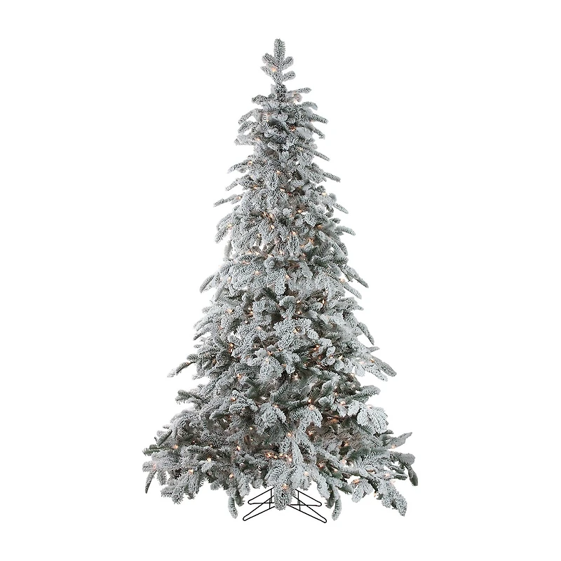 Northlight Full Whistler Noble Artificial Clear Lights 7 1/2 Foot Flocked Fir Christmas Tree