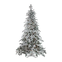 Northlight Full Whistler Noble Artificial Clear Lights 7 1/2 Foot Flocked Fir Christmas Tree