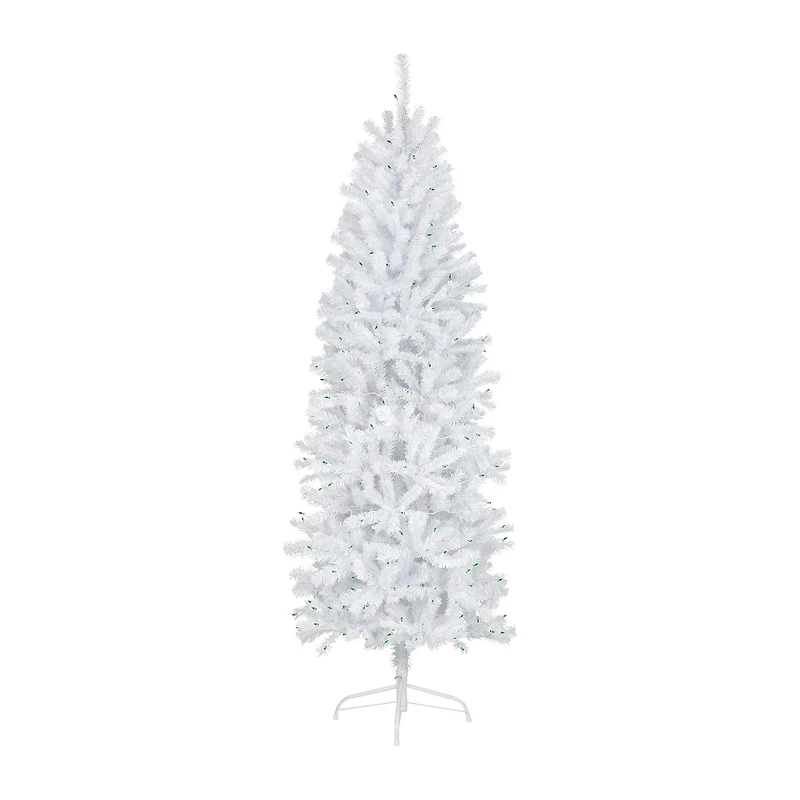 Northlight Slim Geneva White Spruce Artificial Lights 6 1/2 Foot Pre-Lit Christmas Tree