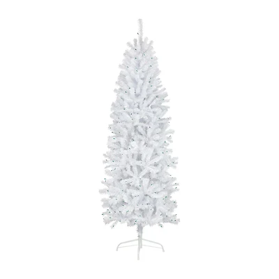 Northlight Slim Geneva White Spruce Artificial Lights 6 1/2 Foot Pre-Lit Christmas Tree