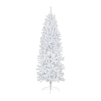 Northlight Slim Geneva White Spruce Artificial Lights 6 1/2 Foot Pre-Lit Christmas Tree