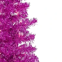 Northlight Pink Artificial Tinsel  Clear Lights 6 Foot Pre-Lit Christmas Tree