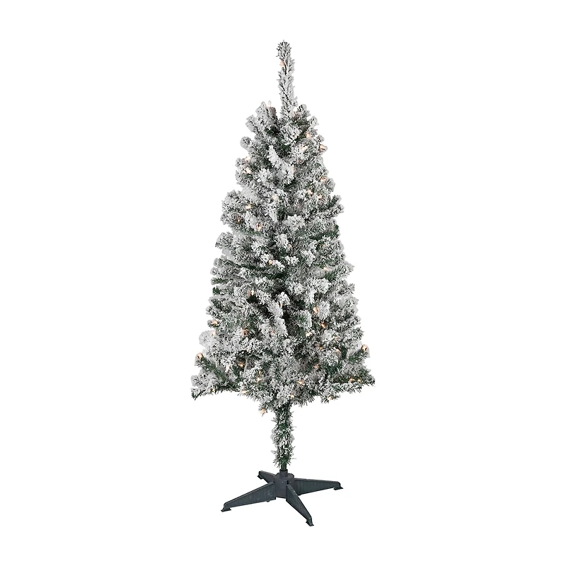 Northlight Artificial Clear Lights 4 Foot Flocked Pine Christmas Tree