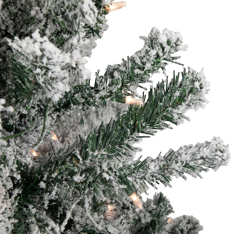 Northlight Artificial Clear Lights 4 Foot Flocked Pine Christmas Tree