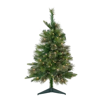Northlight Kingston Cashmere Full Artificial Clear Lights 3 Foot Pre-Lit Pine Christmas Tree