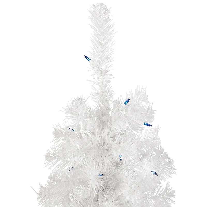 Northlight Slim White Artificial Blue Lights 4 Foot Pre-Lit Pine Christmas Tree