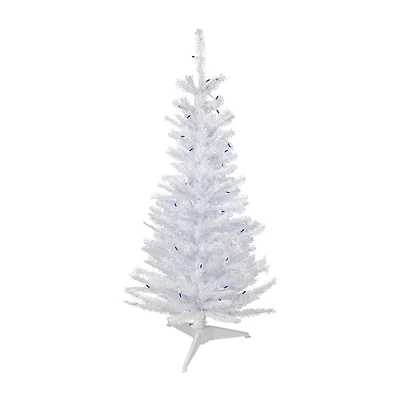 Northlight Woodbury White Slim Artificial  Blue Lights 4 Foot Pre-Lit Pine Christmas Tree