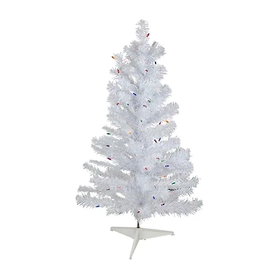 Northlight White Iridescent Artificial Multi Lights 3 Foot Pre-Lit Pine Christmas Tree