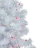 Northlight Rockport White Artificial  Pink Lights 3 Foot Pre-Lit Pine Christmas Tree