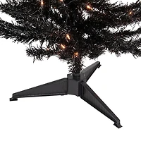 Northlight Black Artificial Tinsel  Clear Lights 4 Foot Pre-Lit Christmas Tree