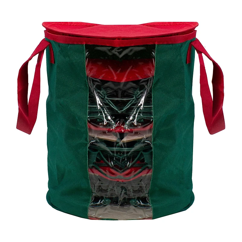 Northlight 12in Red And Green Christmas Light With Window Ornament Storage
