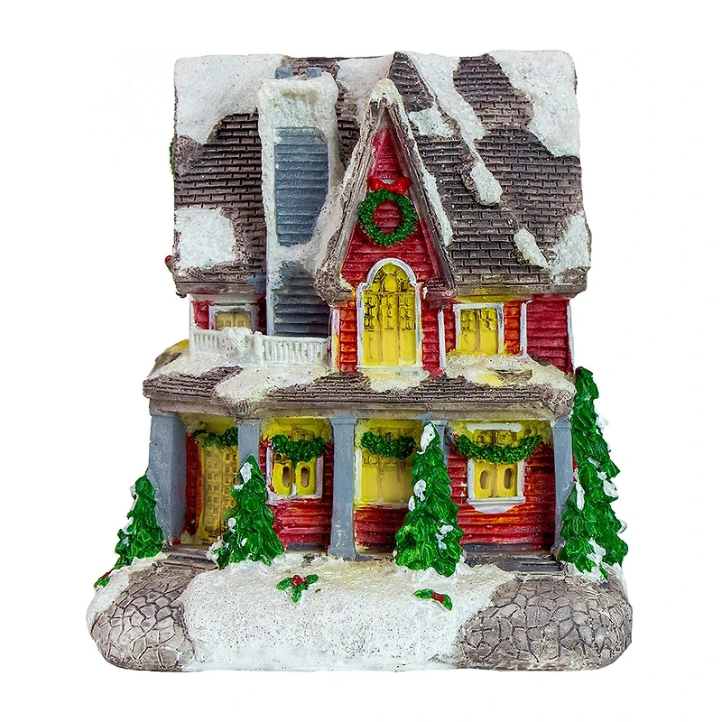 Northlight 5in Red Led Snowy House Decoration Lighted Christmas Village