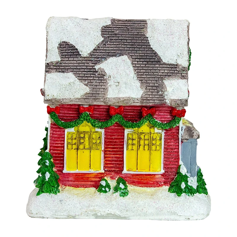 Northlight 5in Red Led Snowy House Decoration Lighted Christmas Village