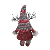 Northlight 30in Gray And Red Christmas With Led Antlers And Dangling Legs Christmas Gnome