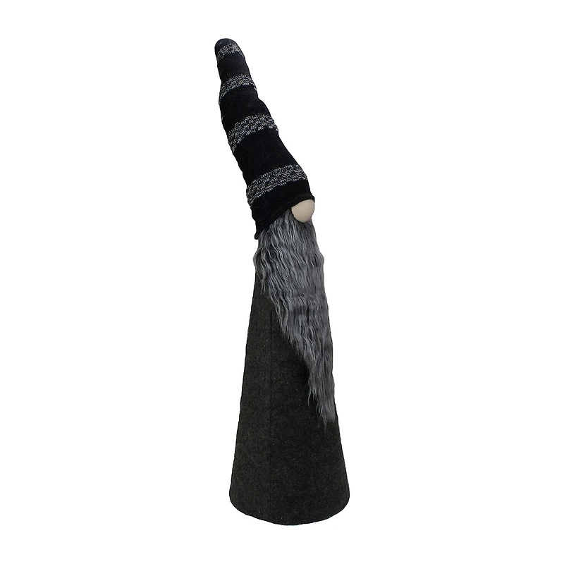 Northlight 37in Led Lighted Black And Gray Knit Christmas Christmas Gnome