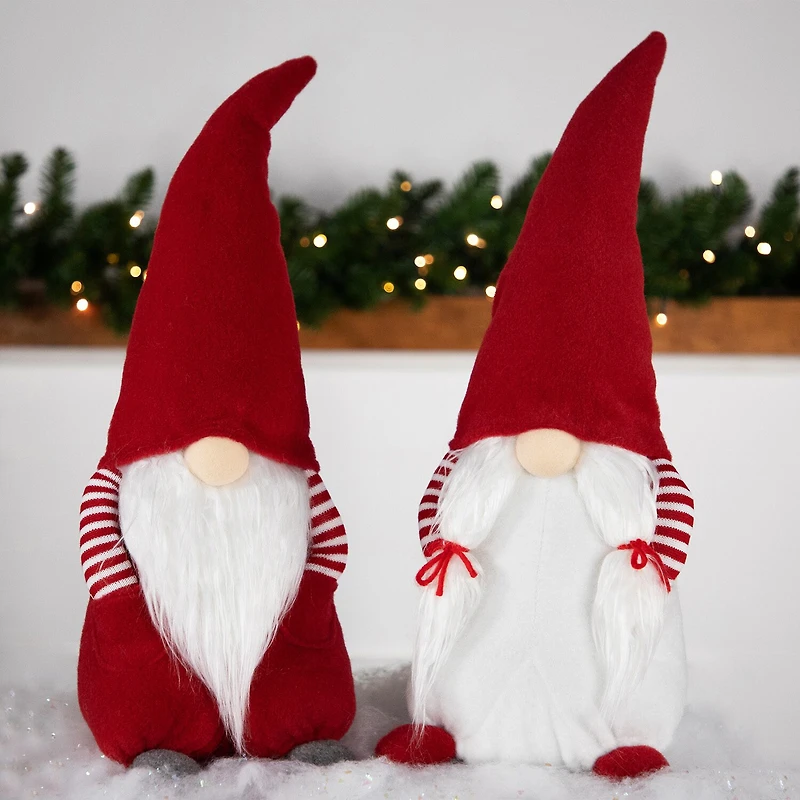 Northlight 20.5in Red And White Inhands In Pocketin Girl Christmas Decoration Christmas Gnome