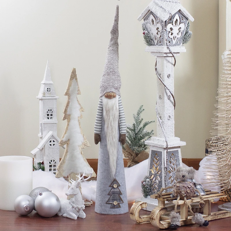 Northlight 22in Gray And Brown Cone Tabletop Christmas Decoration Christmas Gnome