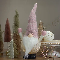 Northlight 19in Pink And White Rattan Christmas  With Warm White Led Lights Christmas Gnome