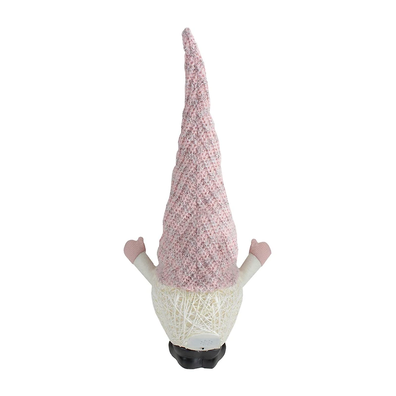 Northlight 19in Pink And White Rattan Christmas  With Warm White Led Lights Christmas Gnome