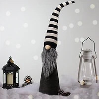 Northlight 27in Led Lighted Black And White Striped  Christmas Christmas Gnome