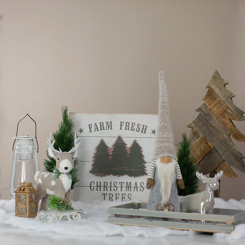 Northlight 21in Gray And Beige Cone Boy Christmas Christmas Gnome