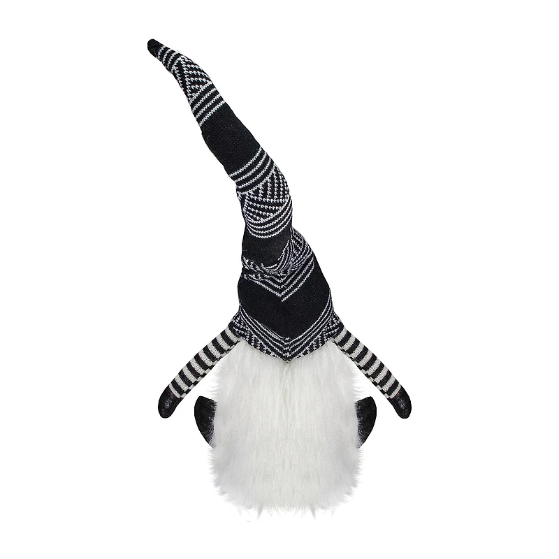 Northlight 28in Black And White Plush Tabletop Christmas Decoration Christmas Gnome