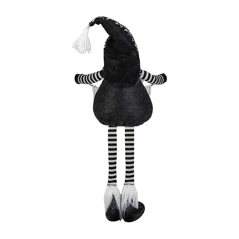 Northlight 30-Inch Black And White Injoyin  Plush Tabletop Christmas Decoration Christmas Gnome