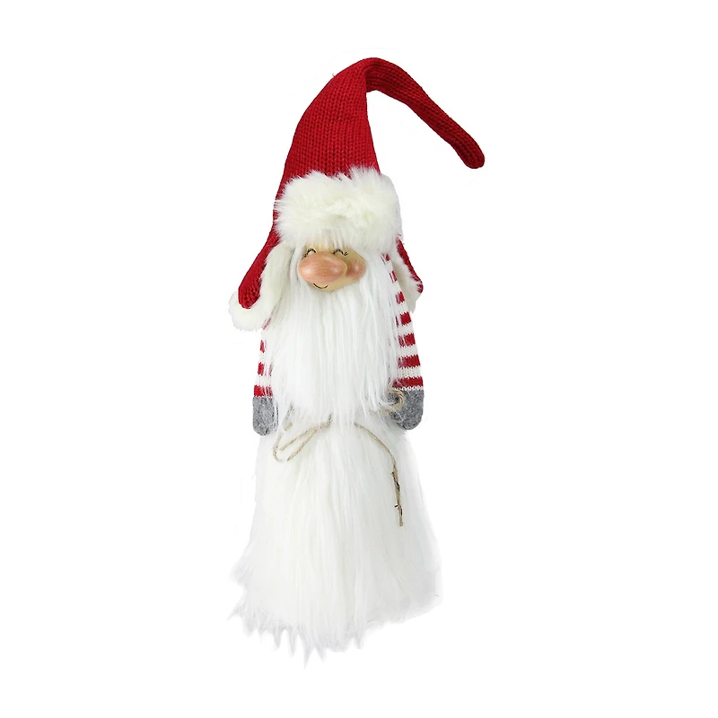 Northlight 35in Red And White Christmas Slim Santa With White Fur Suit And Red Hat Christmas Gnome