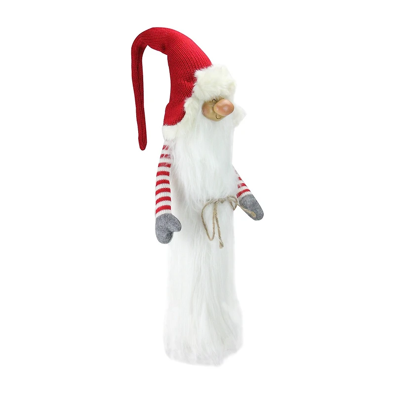 Northlight 35in Red And White Christmas Slim Santa With White Fur Suit And Red Hat Christmas Gnome