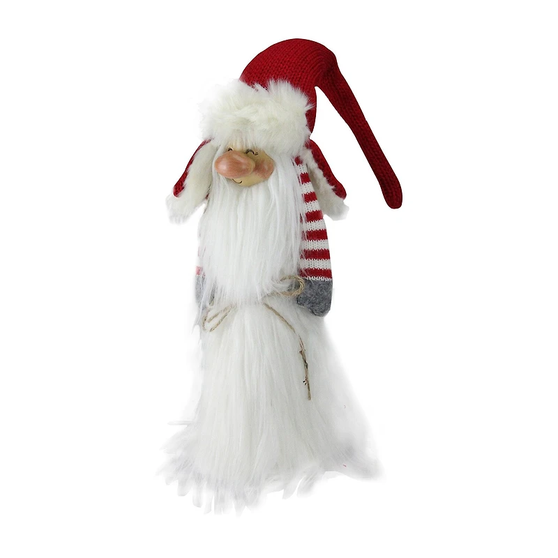 Northlight 35in Red And White Christmas Slim Santa With White Fur Suit And Red Hat Christmas Gnome