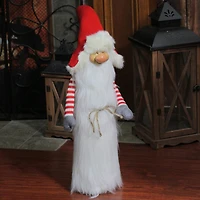 Northlight 35in Red And White Christmas Slim Santa  With White Fur Suit And Red Hat Christmas Gnome