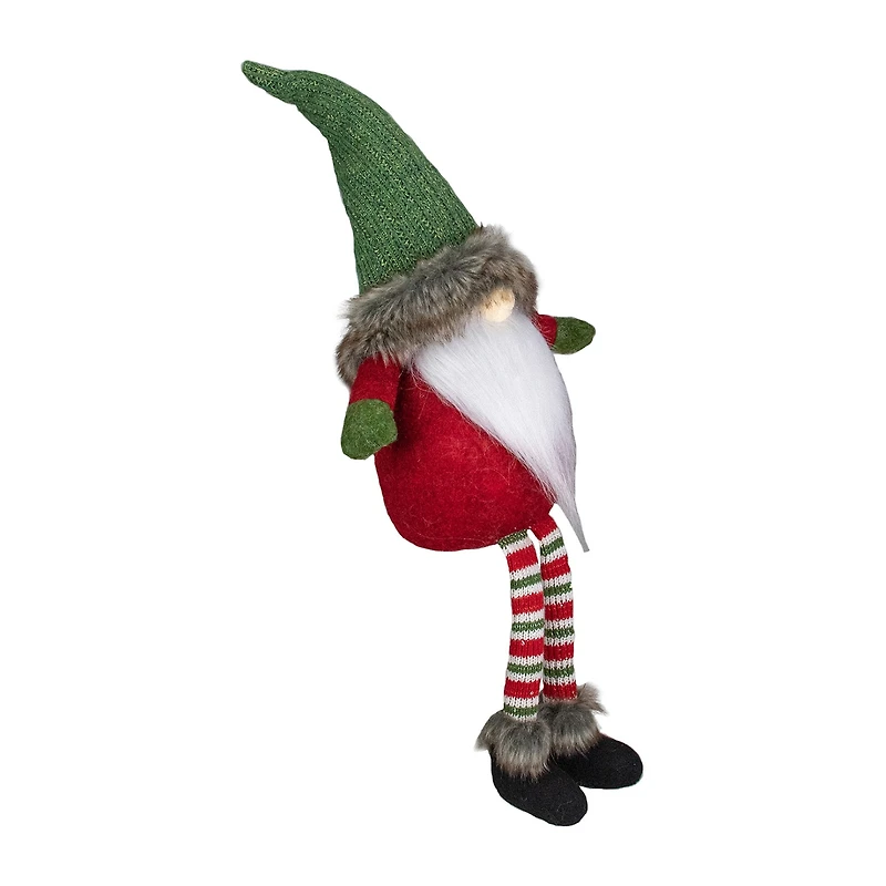 Northlight 25-Inch Plush Red And Green Sitting Tabletop Christmas Decoration Christmas Gnome