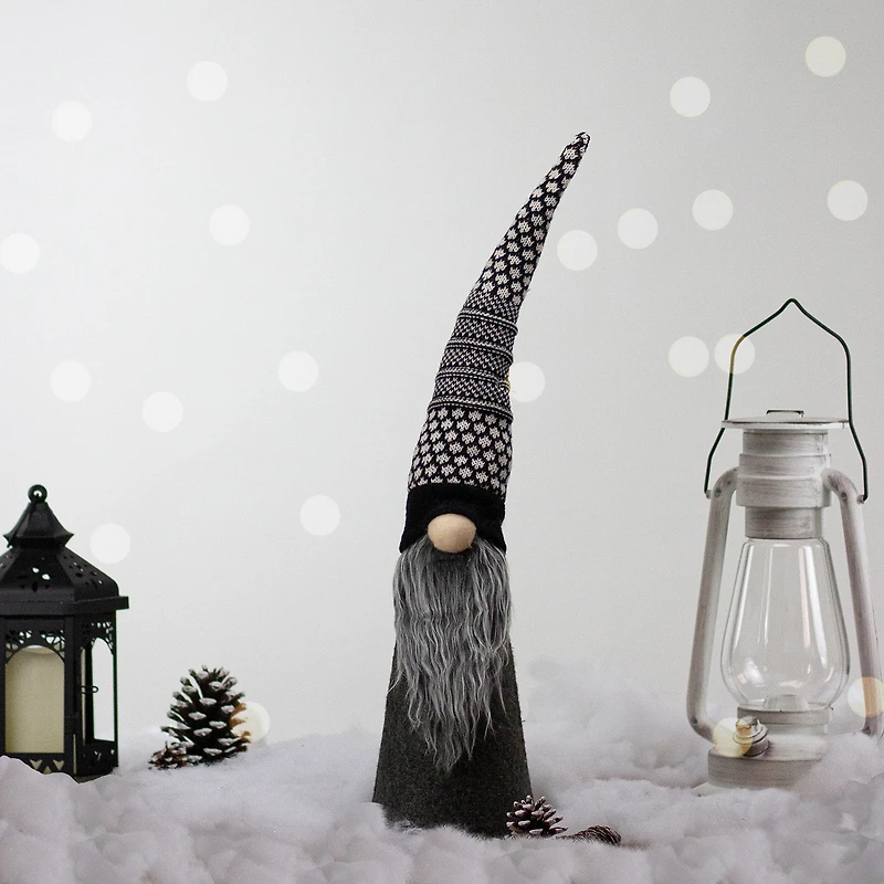 Northlight 20in Led Lighted Black And White Christmas Christmas Gnome