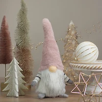 Northlight 14in Pink And White Sitting Christmas  With Led Lighter Nose Christmas Gnome