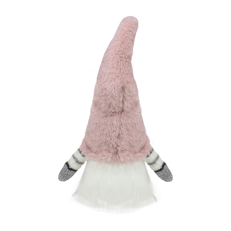 Northlight 14in Pink And White Sitting Christmas  With Led Lighter Nose Christmas Gnome