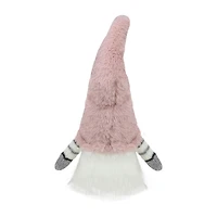 Northlight 14in Pink And White Sitting Christmas  With Led Lighter Nose Christmas Gnome