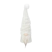 Northlight 16in Led Lighted White Knit  Christmas Christmas Gnome