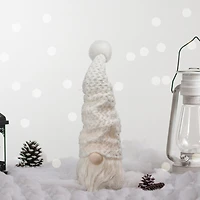 Northlight 16in Led Lighted White Knit  Christmas Christmas Gnome