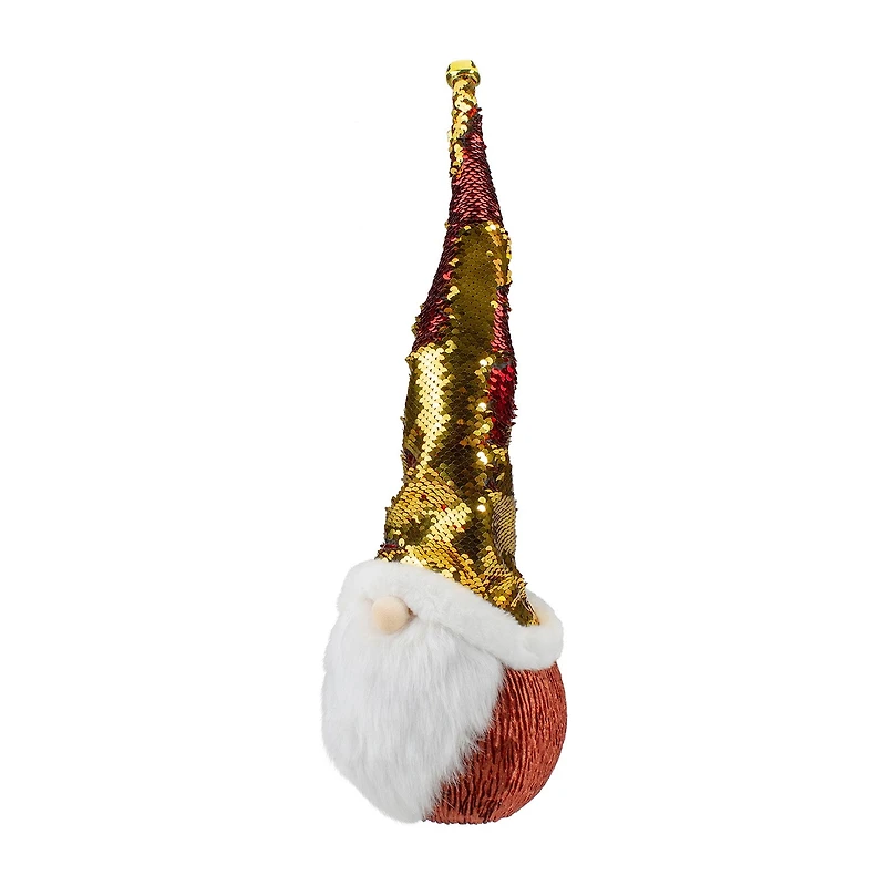Northlight 20in Gold Sequin With A Pointed Winter Hat Christmas Tabletop Decor Christmas Santa Figurine