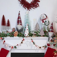 Northlight 20.5in Red  Gray And White Plaid Sitting  Christmas Decoration Christmas Gnome