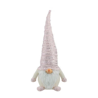 Northlight 16in Pink  Ivory And Silver Plump Christmas Christmas Gnome