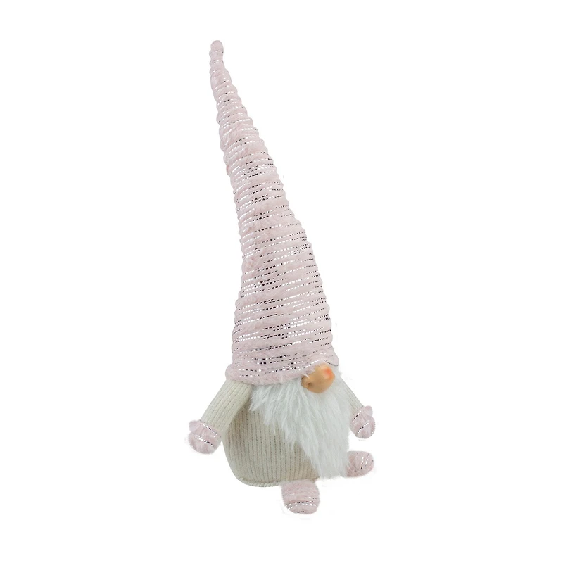 Northlight 16in Pink Ivory And Silver Plump Christmas Christmas Gnome