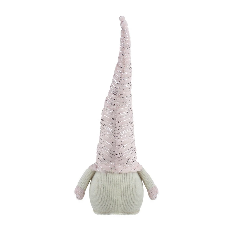 Northlight 16in Pink Ivory And Silver Plump Christmas Christmas Gnome