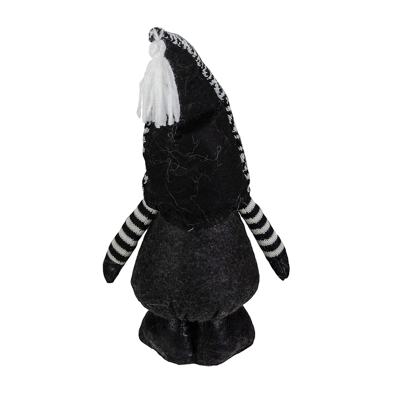 Northlight 17in Black And White Plush Knit Christmas Christmas Gnome