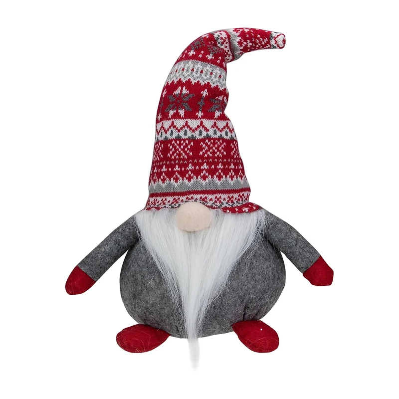 Northlight 17-Inch Red Gray And White Lodge-Style Tabletop Christmas Decoration Christmas Gnome