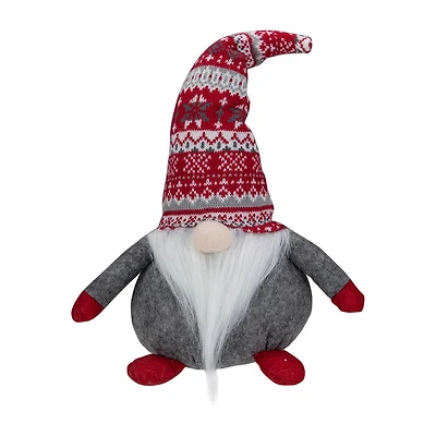 Northlight 17-Inch Red Gray And White Lodge-Style Tabletop Christmas Decoration Christmas Gnome