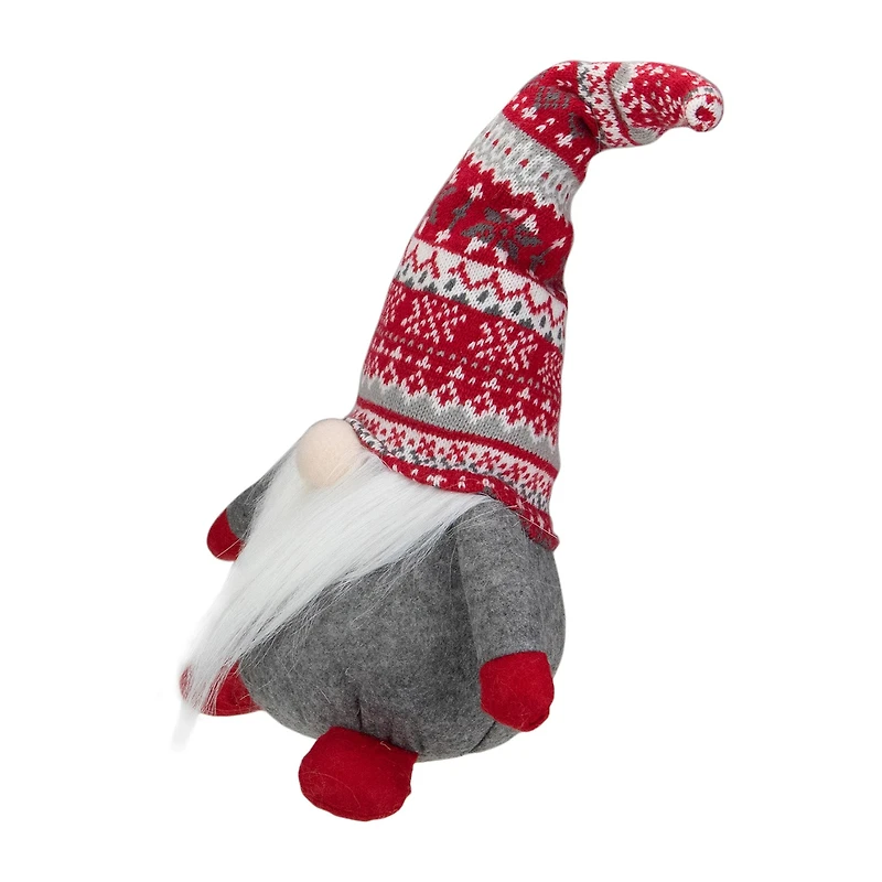 Northlight 17-Inch Red Gray And White Lodge-Style Tabletop Christmas Decoration Christmas Gnome