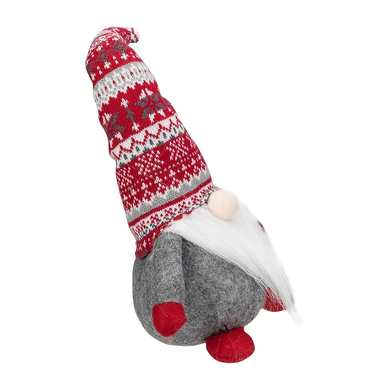 Northlight 17-Inch Red Gray And White Lodge-Style Tabletop Christmas Decoration Christmas Gnome